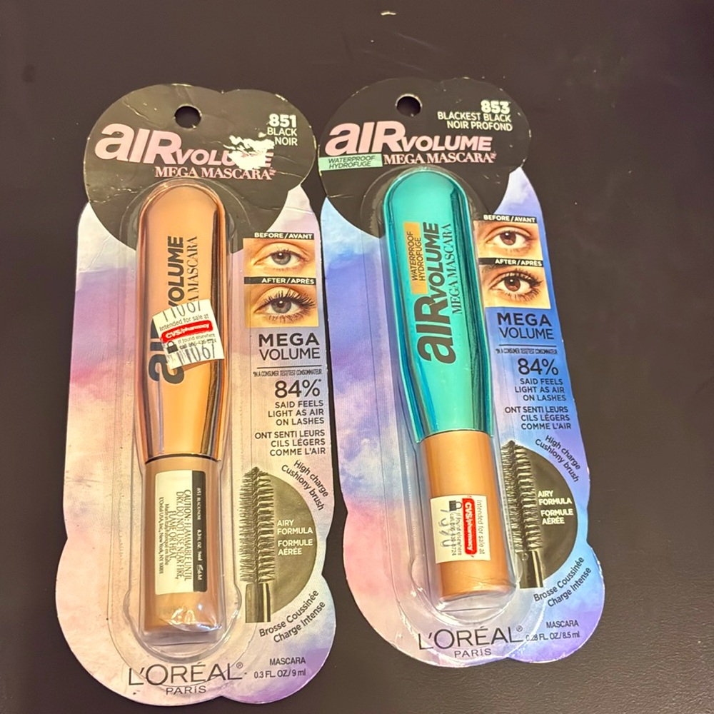 L'Oreal Air Volume Mega Mascara - Black / Waterproof 2 pk